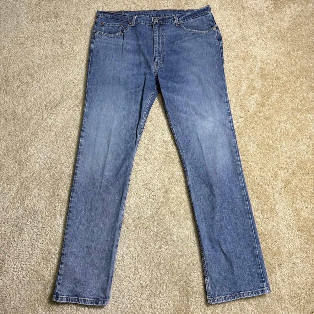 Levis 505 Regular Fit Mens‎ Jeans 38x34 Medium Wash Blue Straight Leg Denim